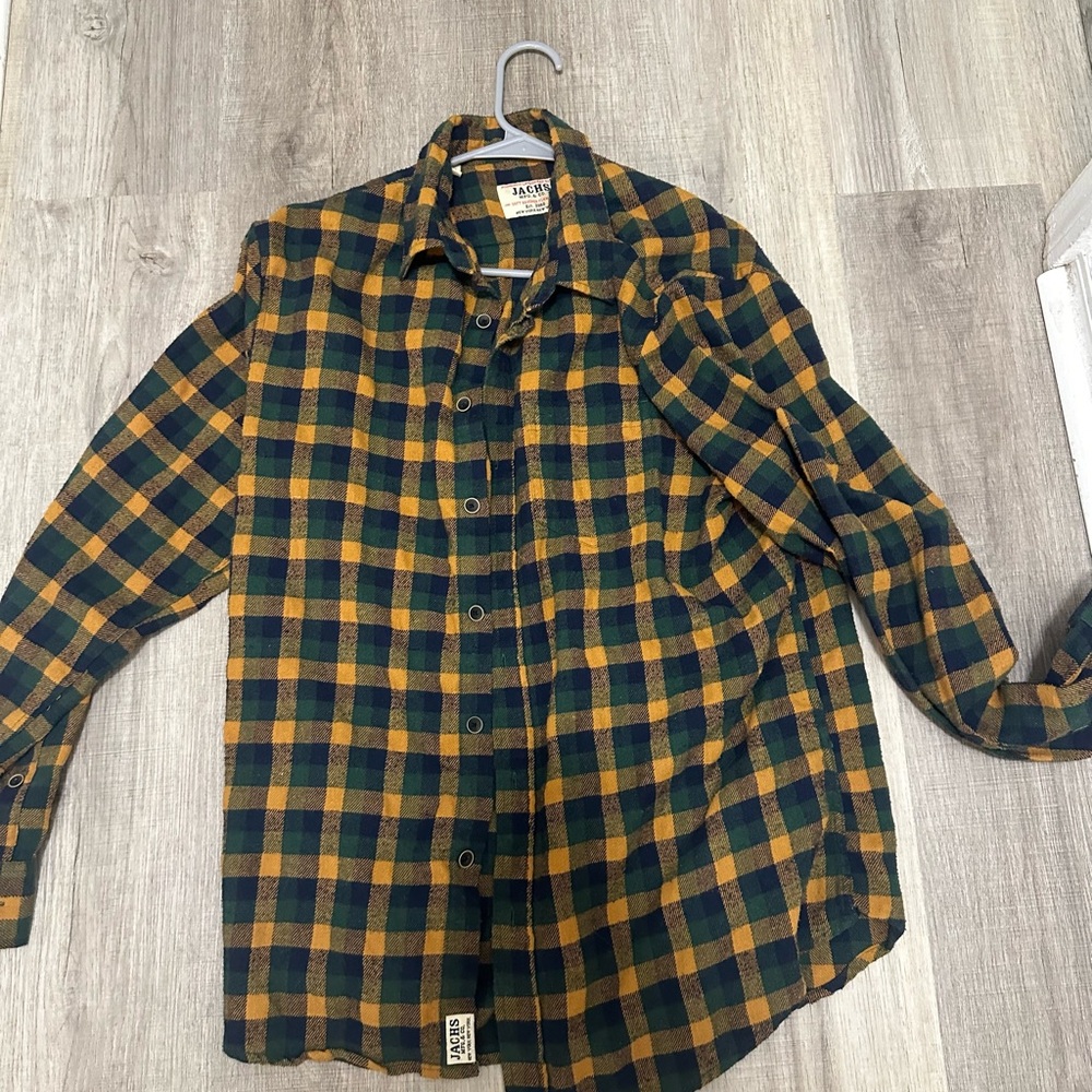 Jachs Men's Plaid Shirt - Green and Yellow